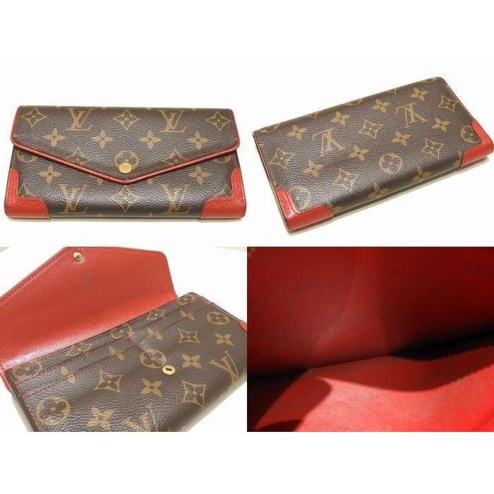 Louis Vuitton Portefeuille Sarah Retiro Monogram Three's Brown And Red — view 2
