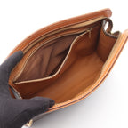 Celine Clutch Macadam Dark Brown Canvas Leather — view 3