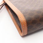 Celine Clutch Macadam Dark Brown Canvas Leather — view 6