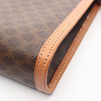 Celine Clutch Macadam Dark Brown Canvas Leather — view 7