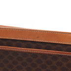 Celine Clutch Macadam Dark Brown Canvas Leather — view 9