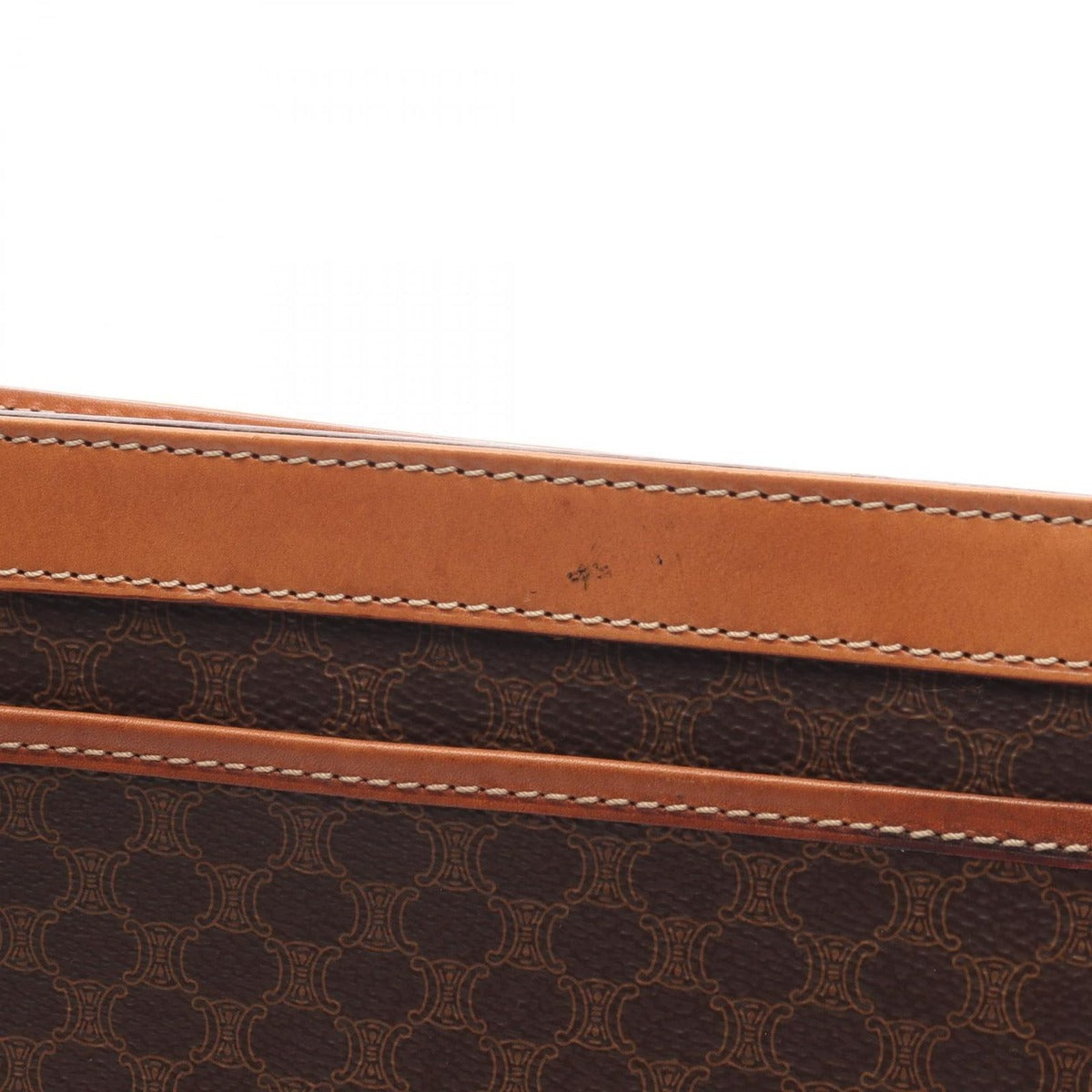 Celine Clutch Macadam Dark Brown Canvas Leather — view 9
