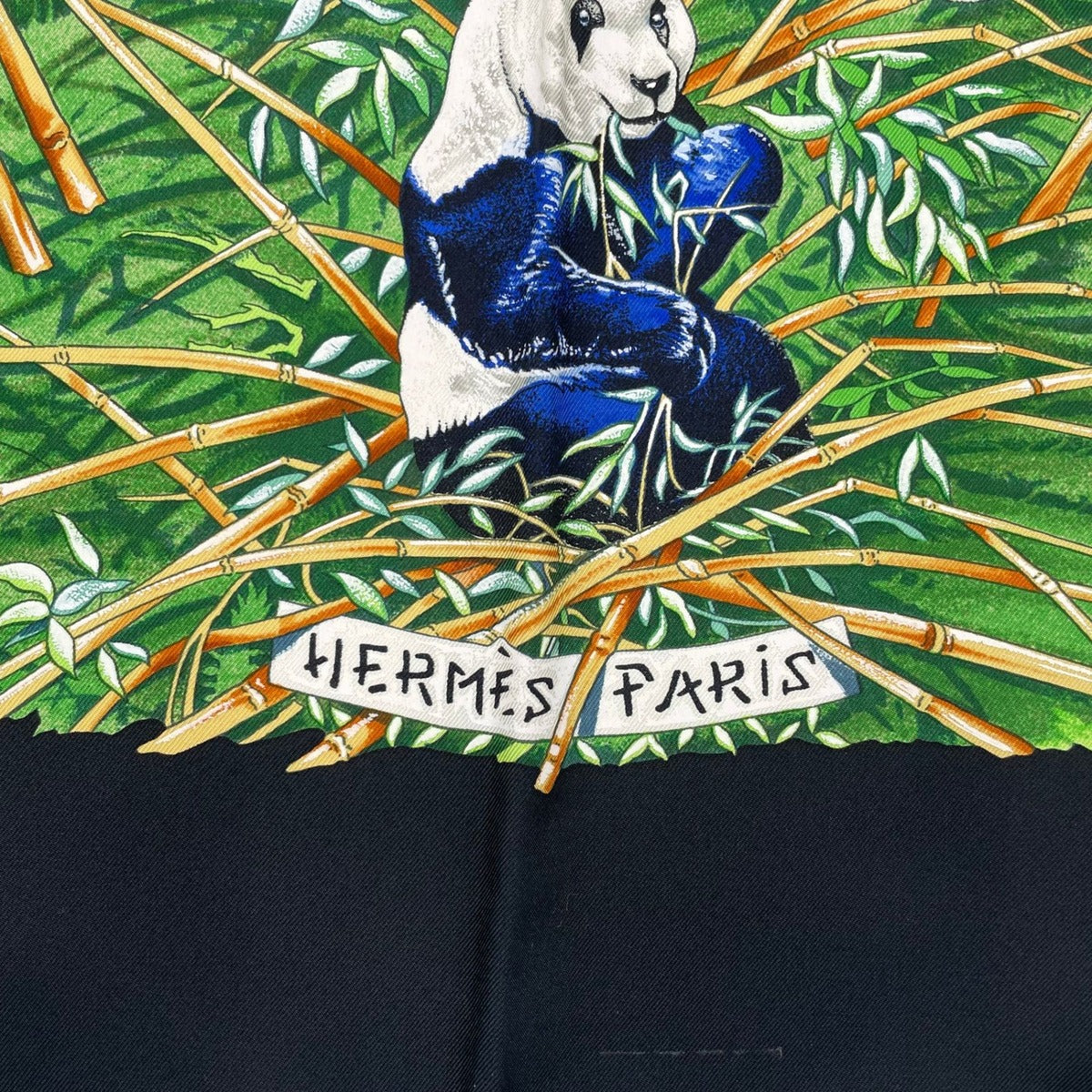 Hermes Carre 90 Sichuan Silk Scarf Black — view 7