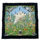 Hermes Carre 90 Sichuan Silk Scarf Black