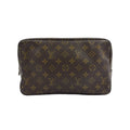 Louis Vuitton Trousse Toilette 28 Monogram Brown Cosmetic Pouch Gold