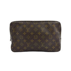 Louis Vuitton Trousse Toilette 28 Monogram Brown Cosmetic Pouch Gold