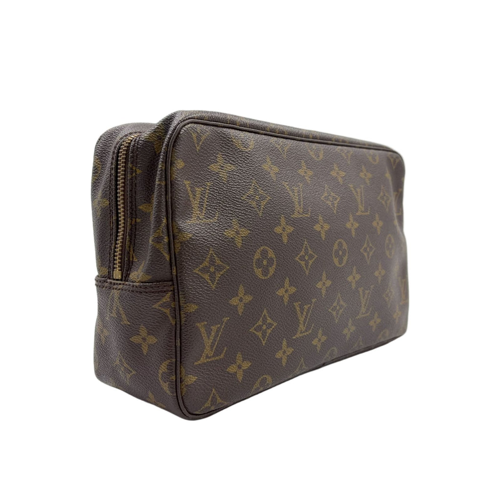 Louis Vuitton Trousse Toilette 28 Monogram Brown Cosmetic Pouch Gold — view 2