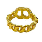 Christian Dior Ring Accessories Jewelry Small CD Logo GP Rhinestone — view 3