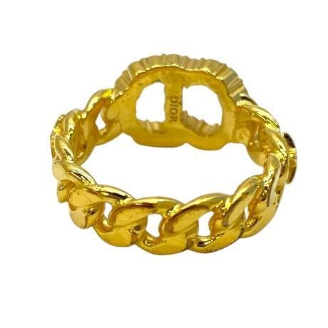 Christian Dior Ring Accessories Jewelry Small CD Logo GP Rhinestone — view 3