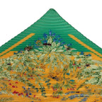 Hermes Pleated Silk Scarf la Prairie Grassland Green — view 4