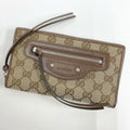 Gucci Wallet GG Canvas Leather Beige Brown