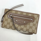 Gucci Wallet GG Canvas Leather Beige Brown