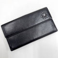 Chanel Butterfly Camellia Wallet Leather Black Silver