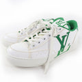 Louis Vuitton Charlie Line LV Logo Leather Low Cut Sneakers White Green 37 Made