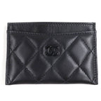 Chanel Ap4472 Lambskin Quilted Coco Mark Card Case Black Hardware — view 2
