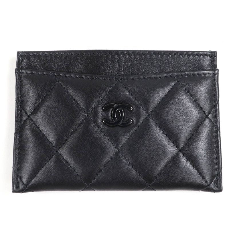 Chanel Ap4472 Lambskin Quilted Coco Mark Card Case Black Hardware — view 2