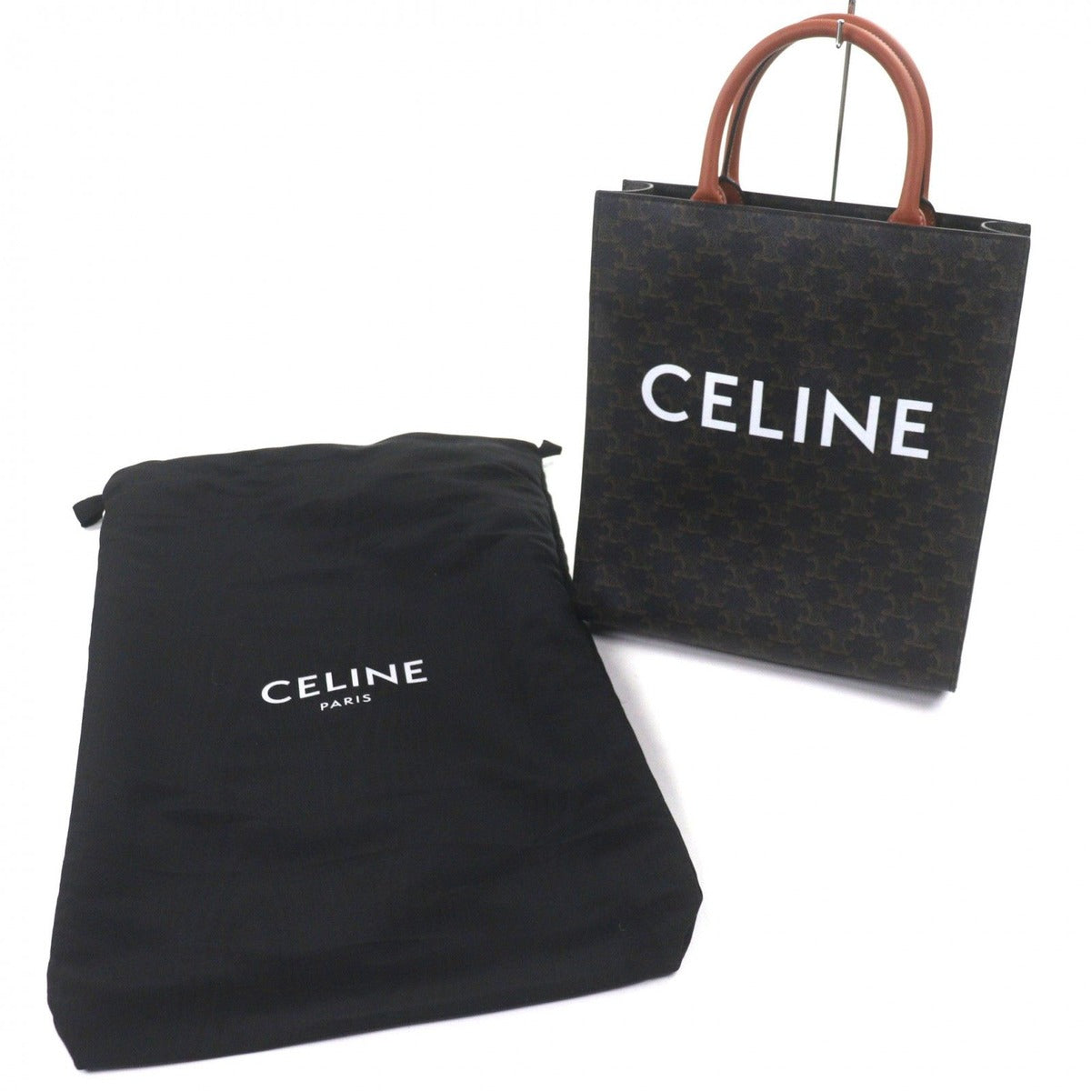 Celine Vertical Cover Triomphe Canvas Leather Logo Print 2-Way — view 2