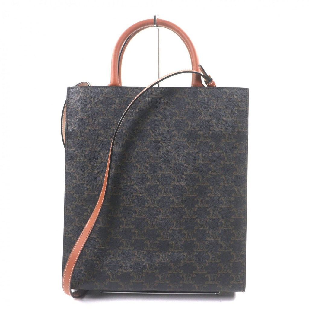 Celine Vertical Cover Triomphe Canvas Leather Logo Print 2-Way — view 4