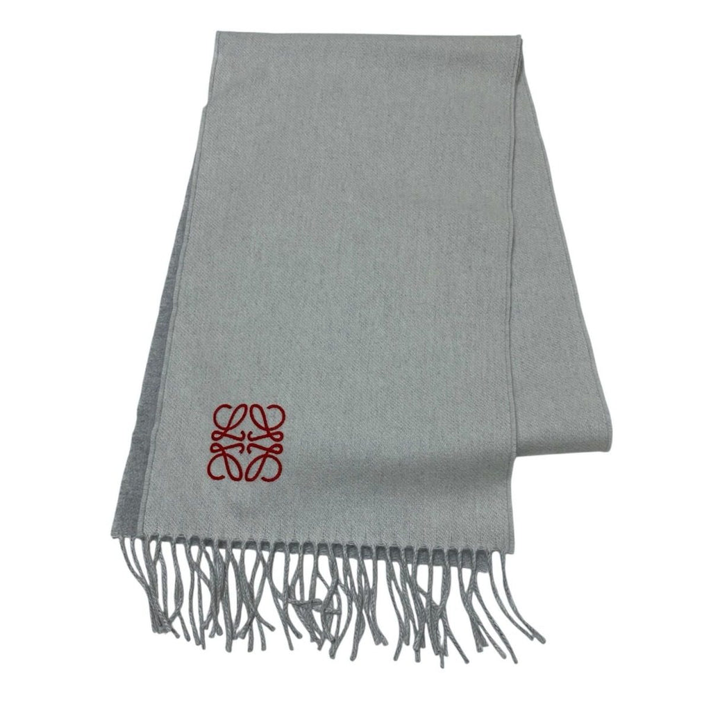 Loewe Anagram Cashmere Wool Scarf Light Gray — view 2