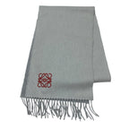 Loewe Anagram Cashmere Wool Scarf Light Gray — view 2