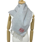 Loewe Anagram Cashmere Wool Scarf Light Gray — view 4