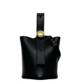 Loewe 2-Way Pebble Bucket Black Shoulder Bag Anagram Leather