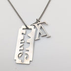 Louis Vuitton Collier Charm for Gentlemen Silver Lvlogo Paris Necklace