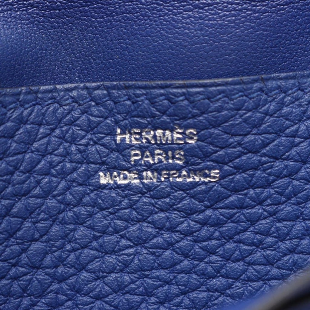 Hermes Bifold Wallet Dogon Long Blue Electric Leather — view 4
