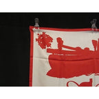 Hermes Harnais de Cour Carre 90 Silk Scarf Shawl Red White — view 3