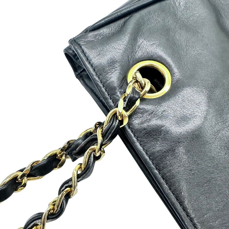 Chanel Quilted Chain Shoulder Bag Black 1877 — view 8