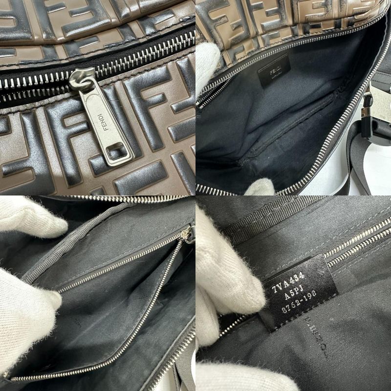 Fendi Body Bag Zucca 7 Va434 Leather Brown — view 9