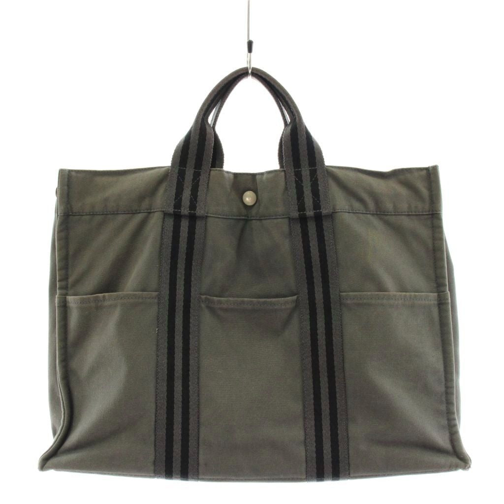 Hermes Fourre Tout MM Tote Canvas Gray