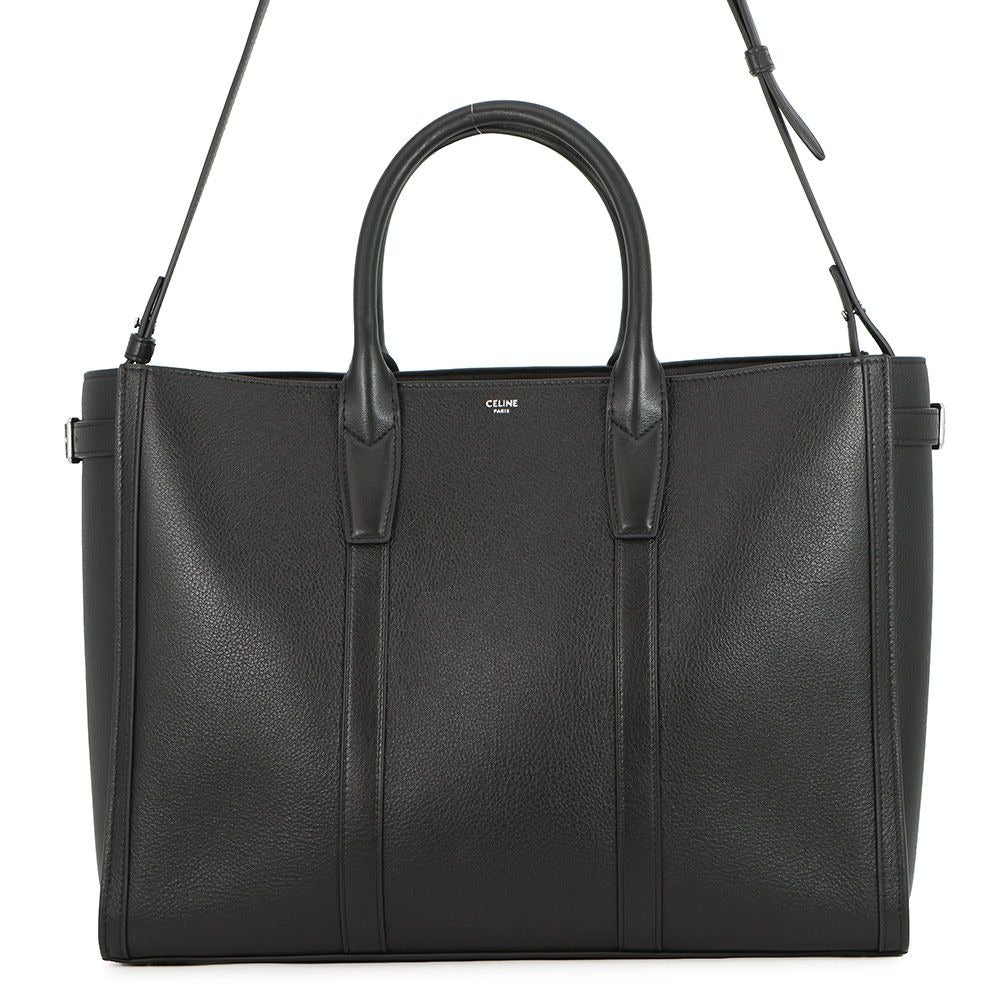 Celine Tote Cabas Marake Sapurkaf Leather Black 2-Way