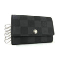 Louis Vuitton Key Case Multicles 6 Black Damier Graphite Canvas Leather 6 Rows