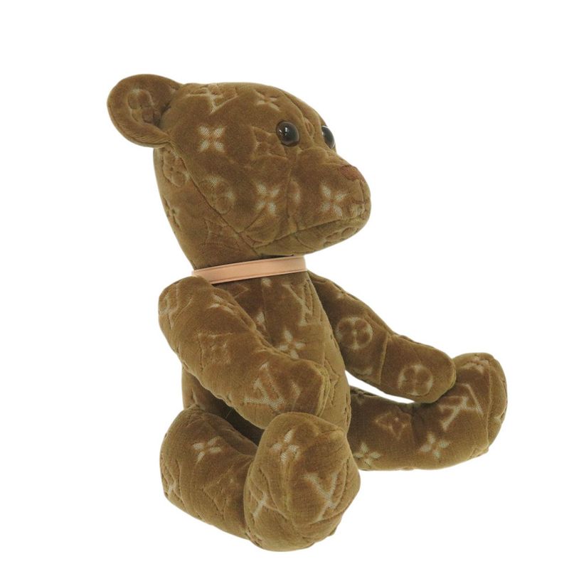 Louis Vuitton Doudou Teddy Bear Monogram Gi0791 Brown Leather Textile Plush Toy — view 4