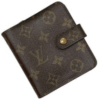 Louis Vuitton Bifold Wallet Compact Zip Monogram Brown