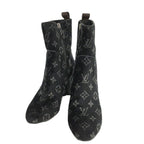 Louis Vuitton Short Boots Silhouette Line 39 Velour Black