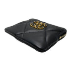 Chanel 19 Coin Case Card Purse Ap2086 Quilted Black Gold Chanel 19 — view 5