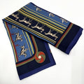 Hermes Carre 90 Scarf Sequences Silk Blue Navy