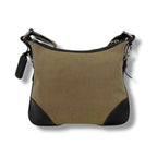 Prada Shoulder Bag with Tag Charm Logo Jacquard Canvas Beige Brown — view 4