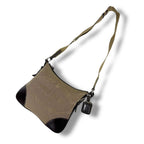 Prada Shoulder Bag with Tag Charm Logo Jacquard Canvas Beige Brown — view 8