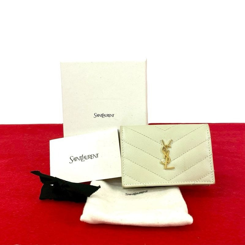 Saint Laurent Paris YSL Logo Hardware Leather