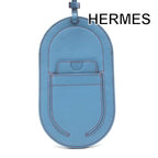 Hermes Pochette Insalm Leather Mini Smartphone Shoulder Bag Blue Purse