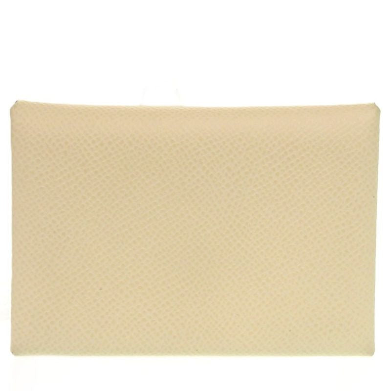 Hermes Calvi Duo Vaux Epson Cles White Coin Case Wallet 1002