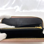 Loewe Round Zipper Long Wallet Beigepink Linen — view 9