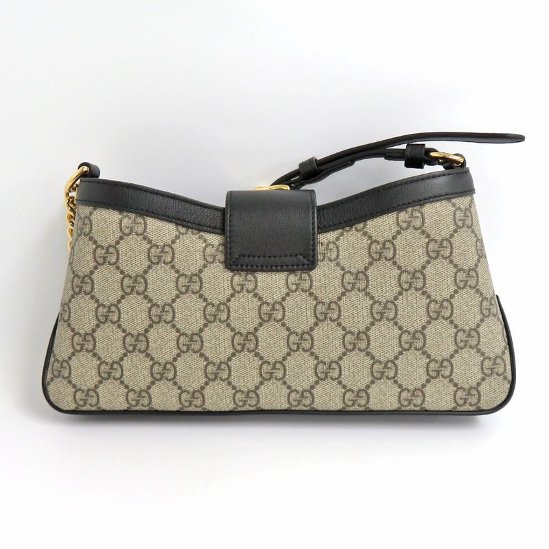 Gucci Padlock Small Shoulder Bag Black GG Supreme Canvas — view 3