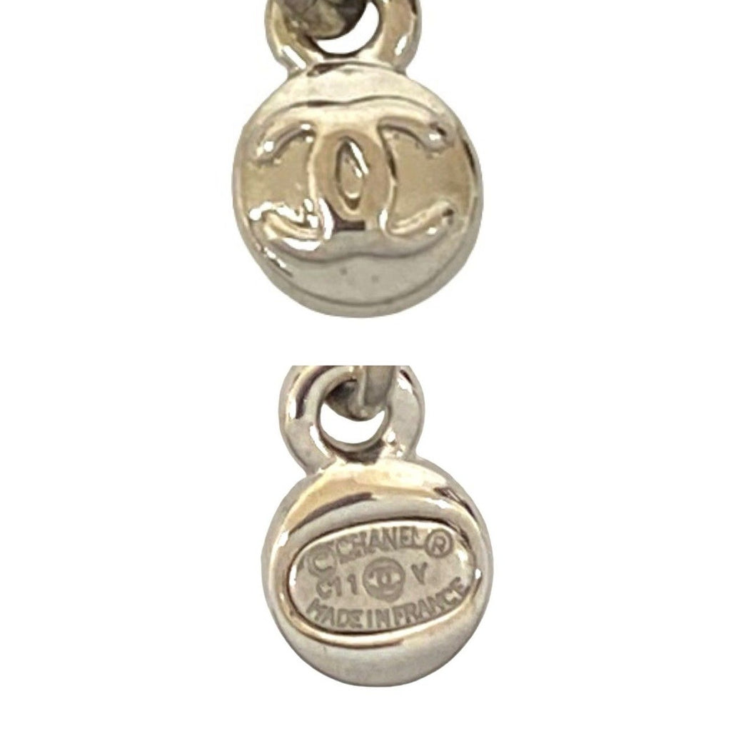 Chanel Box CC Logo Motif Plated Rhinestone Necklace — view 3