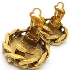 Chanel Earrings Vintage GP Rhinestone Coco Mark Diameter 3 cm — view 9