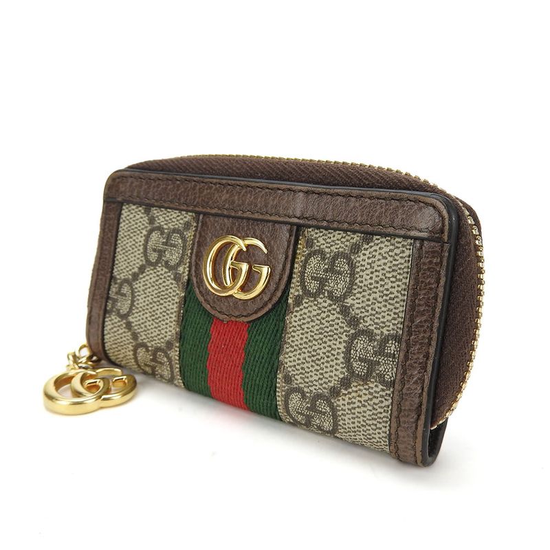 Gucci Key Case Off Dear Sherry Line GG Supreme Canvas Leather Beige — view 2