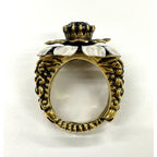 Gucci Flower Cocktail Ring S With Stones And GP White — view 3
